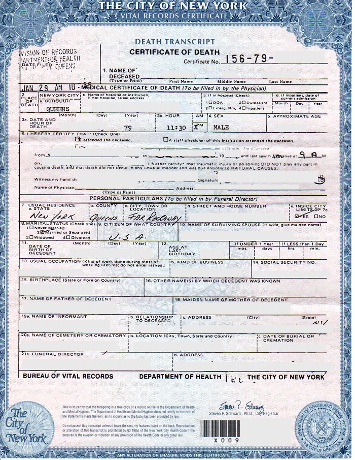 Are your New York Death Certificate acceptable for NY apostille? - New York Apostille Services