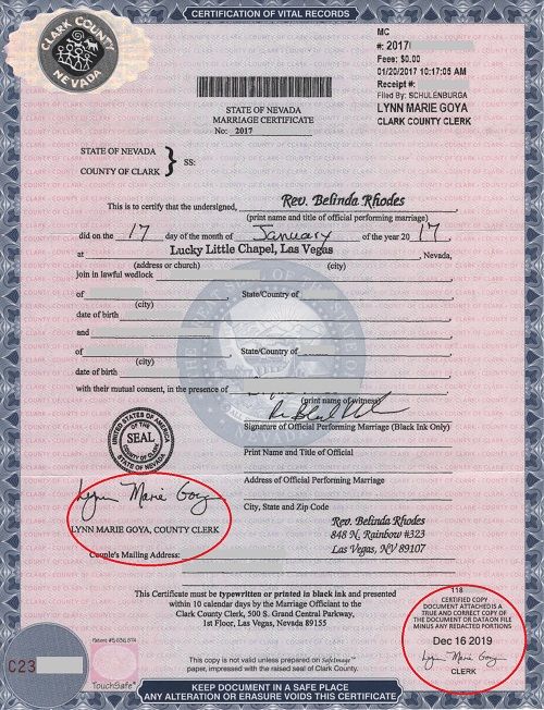 Nevada/Clark county/Las Vegas/acceptable for apostille | Las vegas marriage, Marriage certificate, Marriage records
